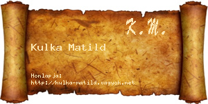 Kulka Matild névjegykártya